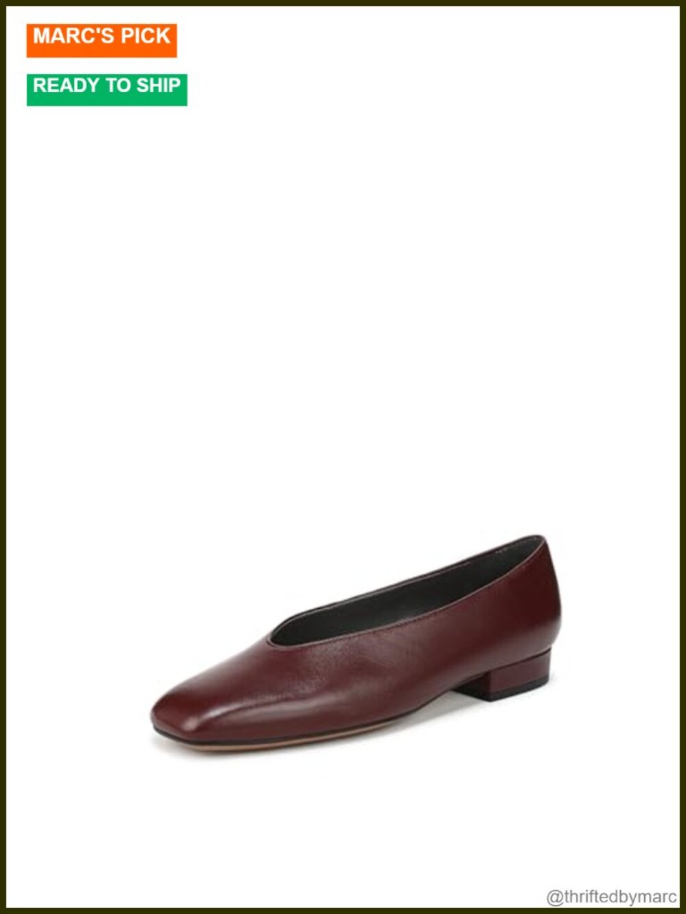 Damona Leather Slip On Flats Square Toe Comfort Casual 0.75 Inch Heel